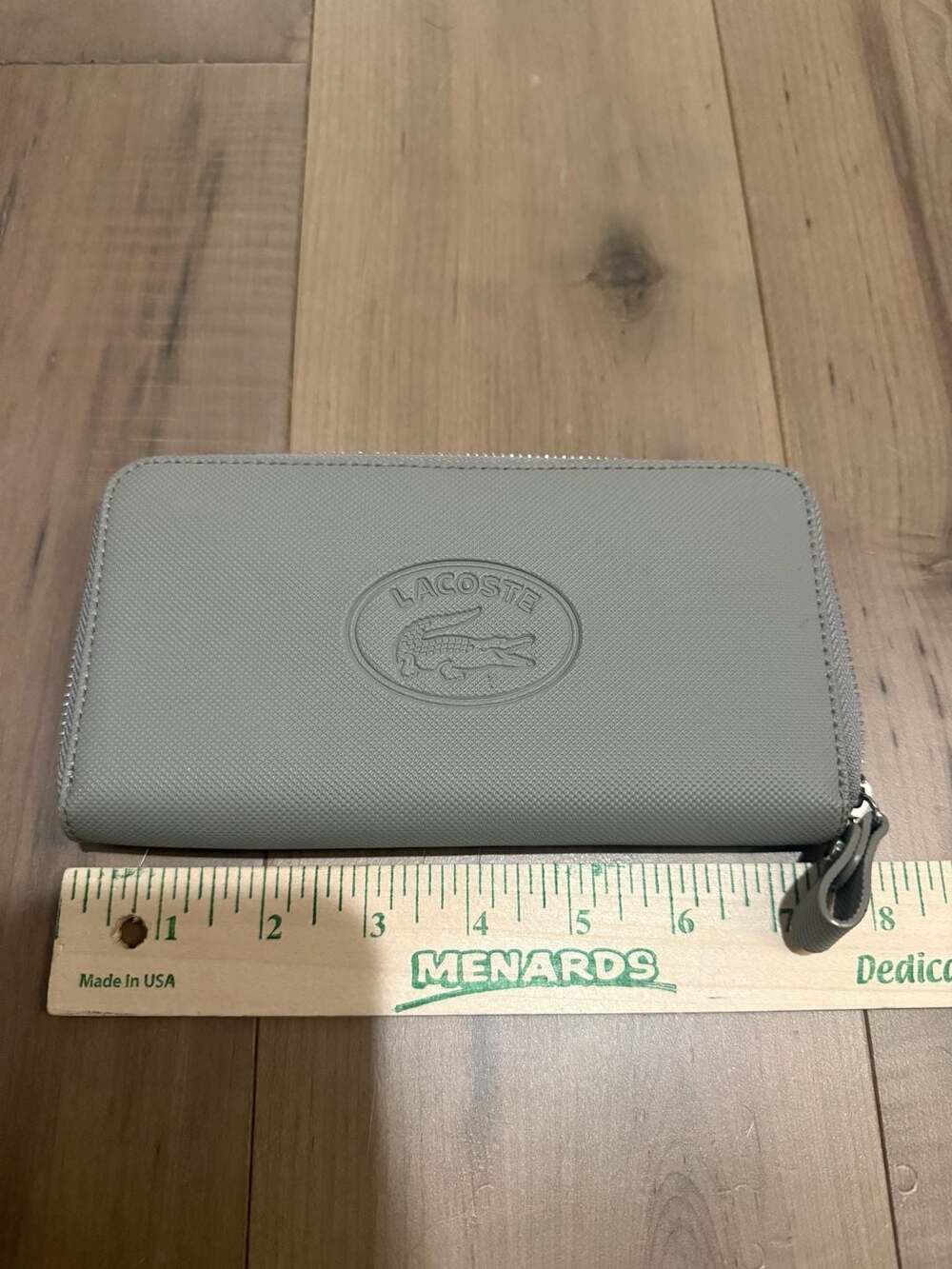 Lacoste Full Zip Wallet Gray Piqué PVC